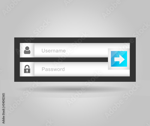 Vector login interface - username and password