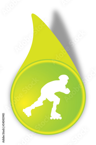 Vektor Inlineskates Button Grün