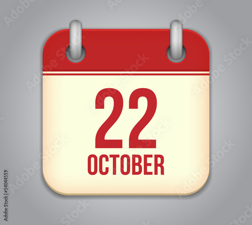 Vector October calendar app icon