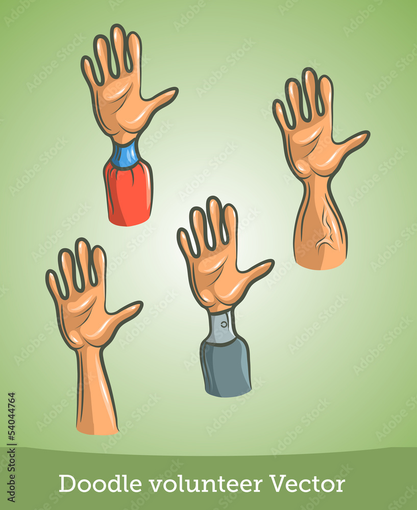 Obraz premium Doodle volunteer arm set