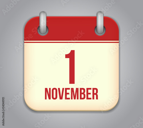 Vector November 1 calendar app icon