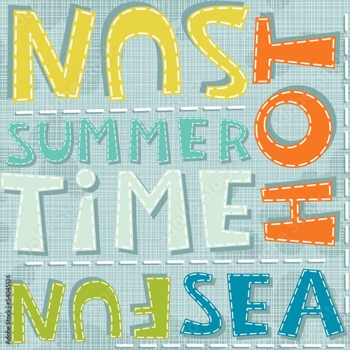 lato słońce morze zabawa kolorowy nieskończony deseń z napisami