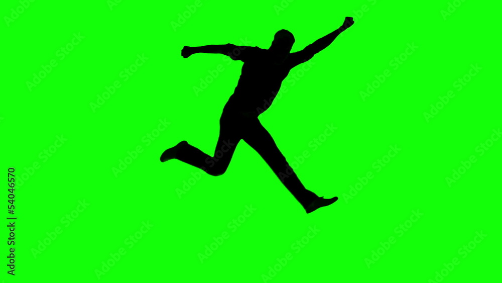 Silhouette of a man gesturing as superman on green screen Silhouette of a man gesturing as superman on green screen
