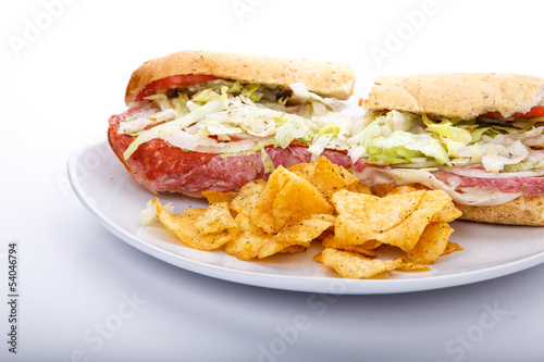 Sub Sandwich with Tortilla Chips