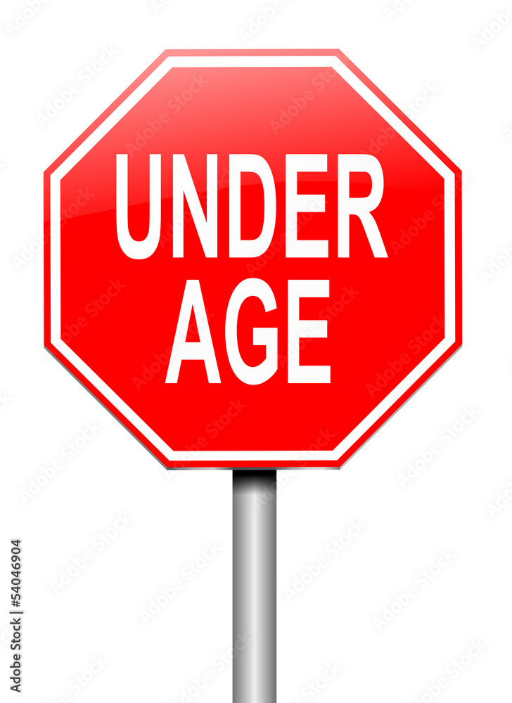 Under age concept. Under age concept.