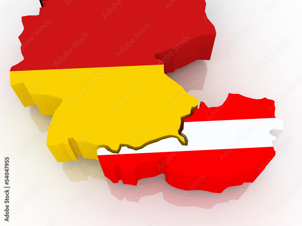 Obraz premium Map of Germany and Austria.
