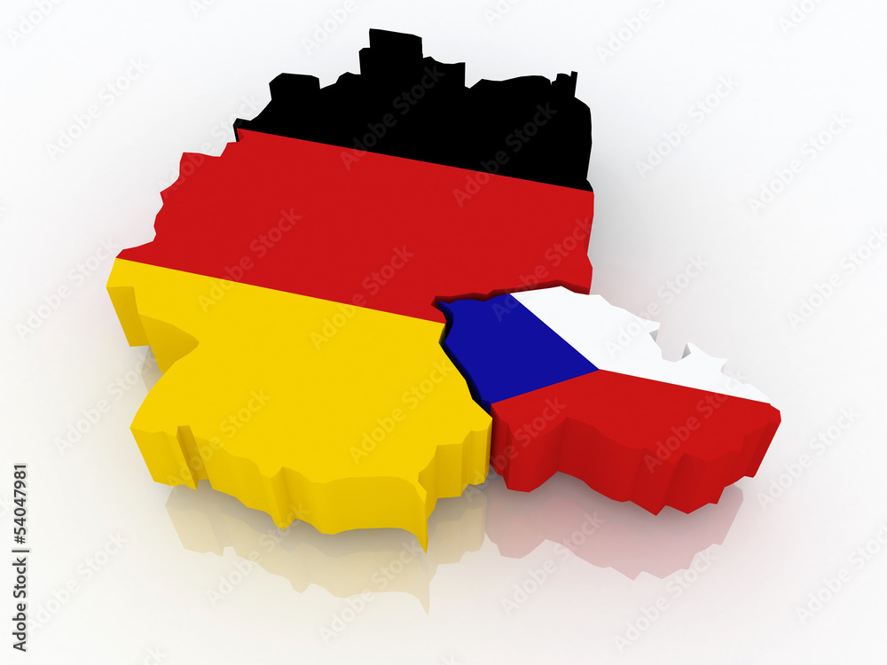 Fototapeta premium Map of Germany and the Czech Republic.