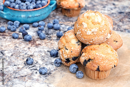 Blueberry Muffins and Berries photo