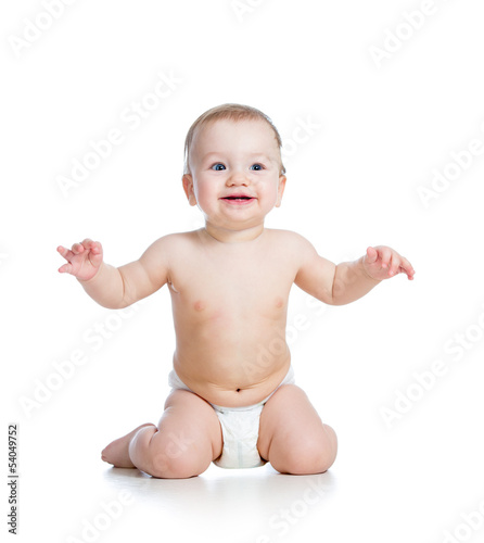 smiling baby boy isolated
