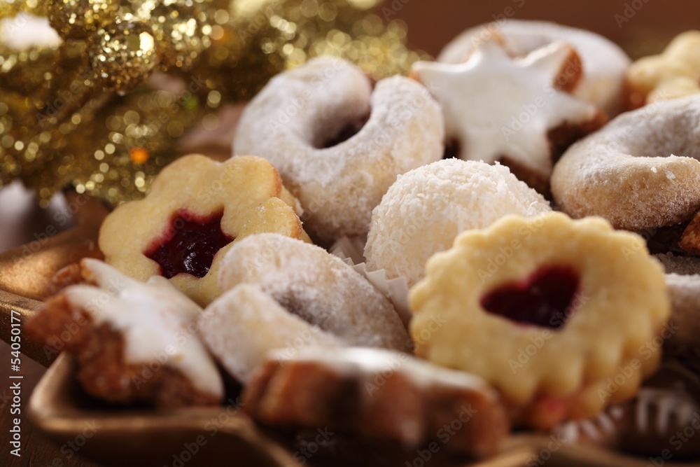 Close-up of various Christmas cookies. Close-up of various Christmas cookies.