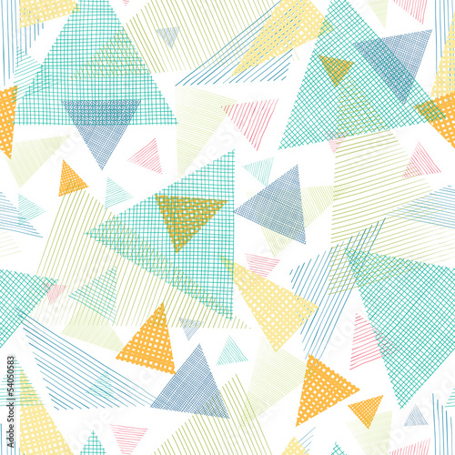 Vector abstract fabric triangles seamless pattern background
