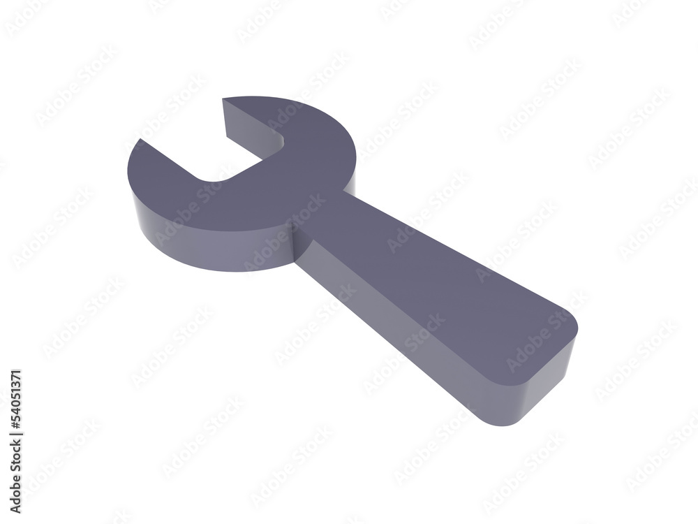 Wrench icon over white background. Concept 3D illustration. Wrench icon over white background. Concept 3D illustration.