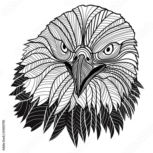 Bald eagle head as USA symbol for mascot or emblem design logo.
