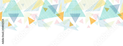 Vector abstract fabric triangles horizontal seamless pattern