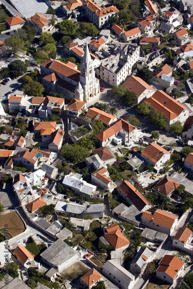 Selca, biggest village on east side of island Brac in Croatia