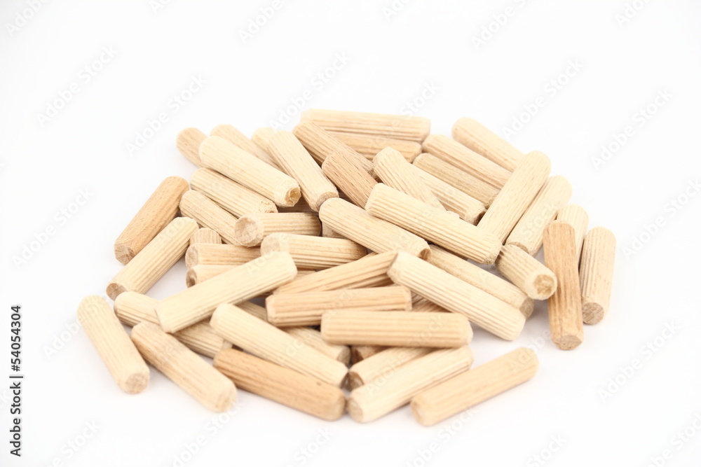 Wood pin on the white background Wood pin on the white background