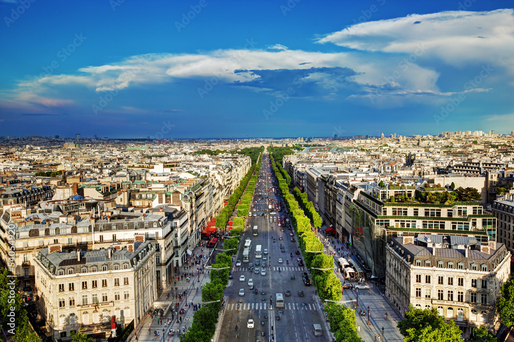 Avenue des Champs-Elysees in Paris, France