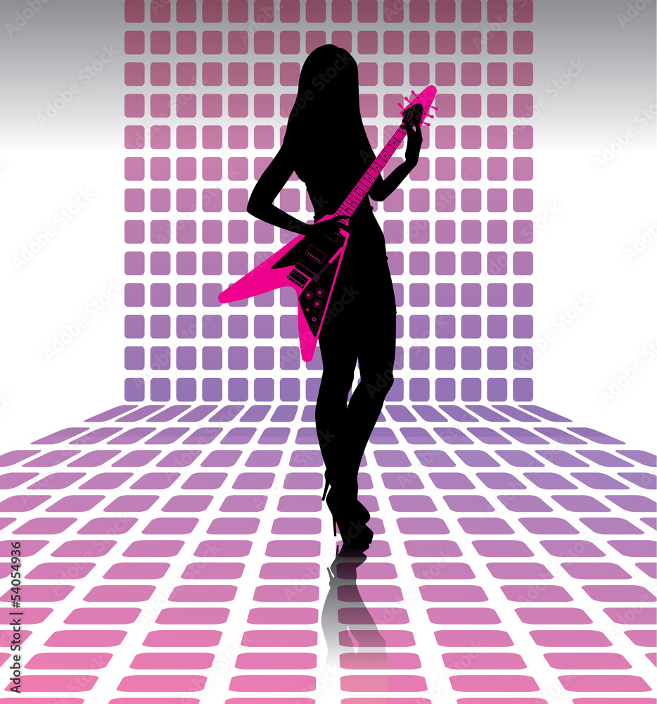 Woman fashion guitarist Woman fashion guitarist