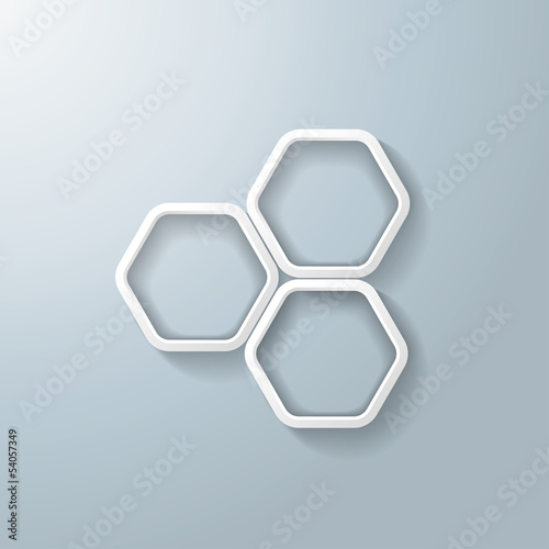 Three White Hexagon Rings Infographic
