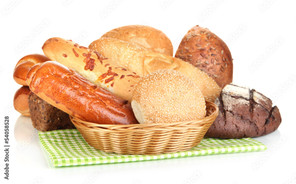 Variety of bread isolated on white Variety of bread isolated on white
