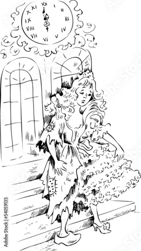 Cinderella in midnight wearing ball dress