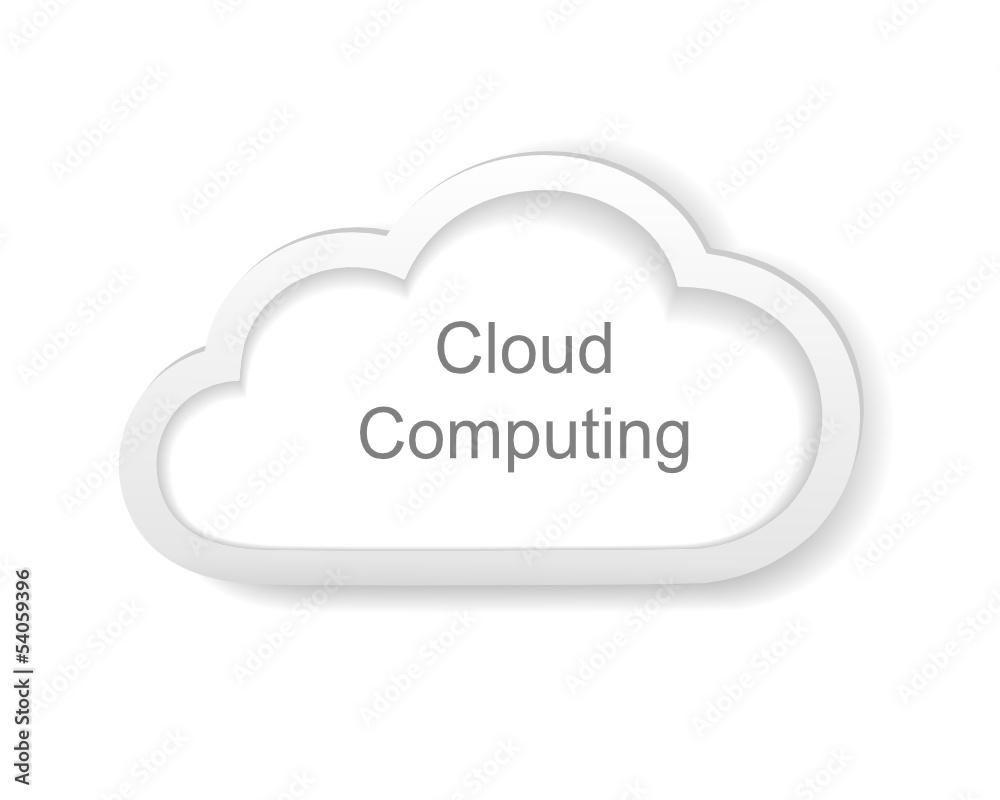 Cloud computing concept on white background Cloud computing concept on white background