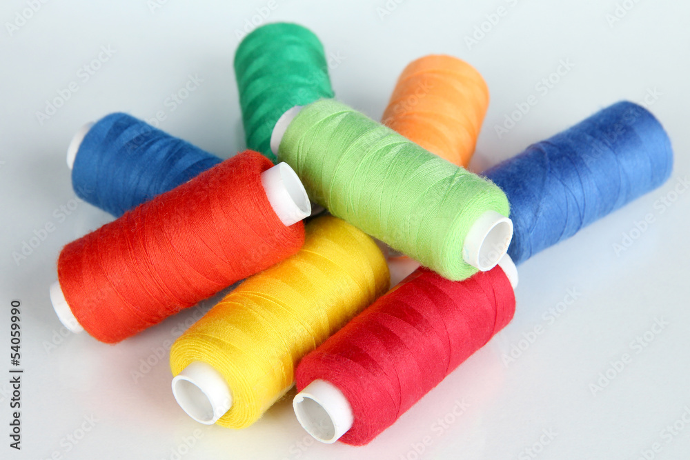 Colored threads isolated on white Colored threads isolated on white
