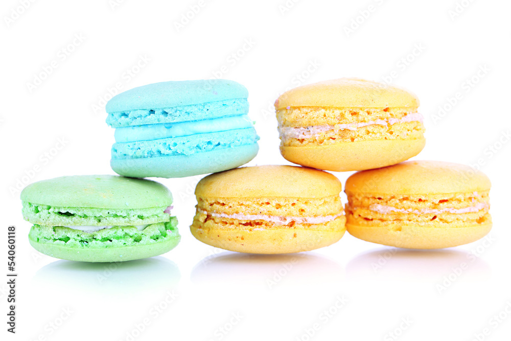 Gentle macaroons isolated on white Gentle macaroons isolated on white