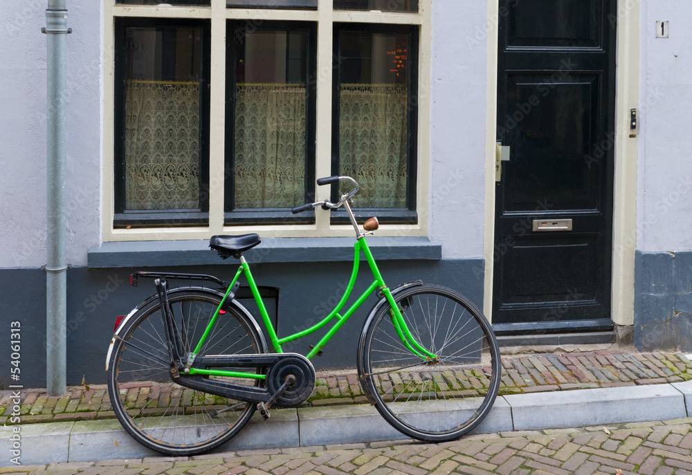 green bicycle