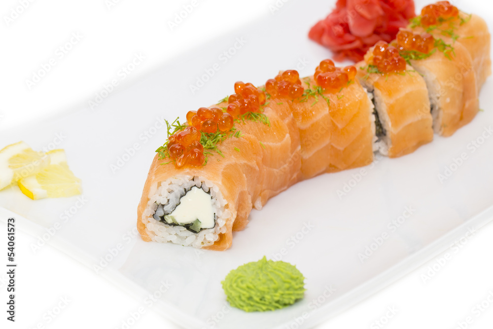 delicious seafood sushi at a Japanese restaurant delicious seafood sushi at a Japanese restaurant