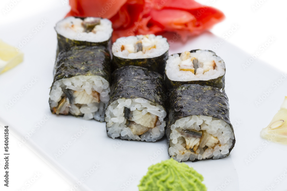 delicious seafood sushi at a Japanese restaurant delicious seafood sushi at a Japanese restaurant