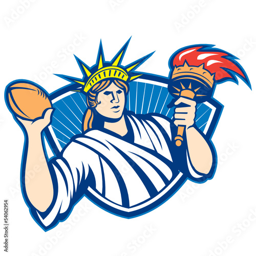 Statue of Liberty Throwing Football Ball