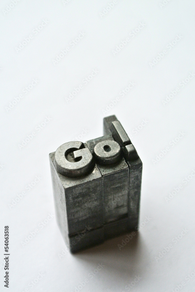 Go word composed with lead typography Go word composed with lead typography