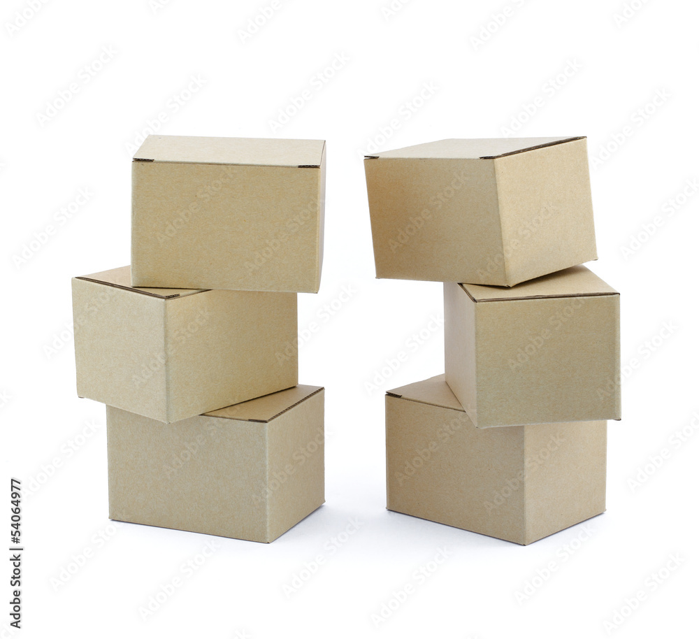 Boxes on white background.