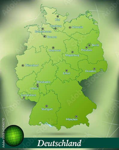 Deutschlandkarte mit Hauptstädten