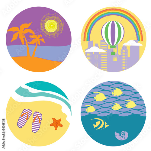 set of tropical icons © iuliia