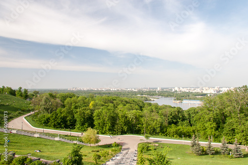 Kiev cityscape and Dnieper river  Ukraine