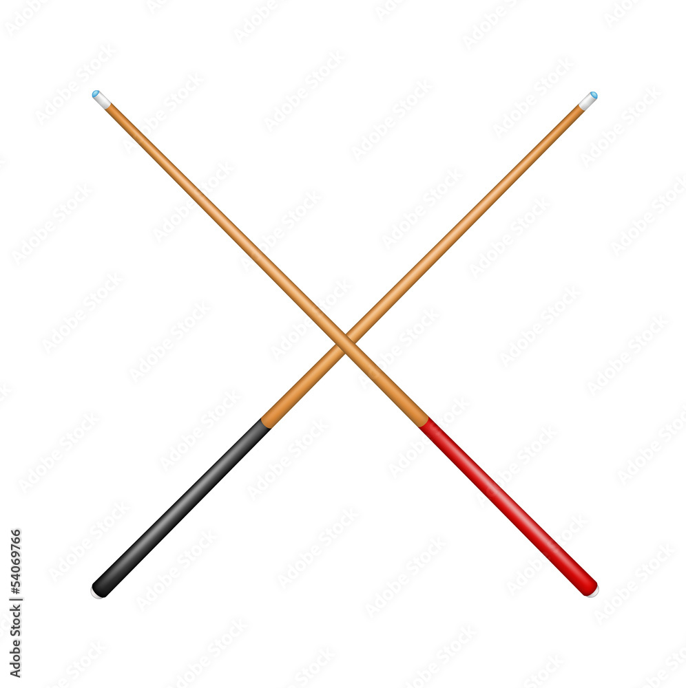 Two crossed billiard cues Stock Vector Adobe Stock