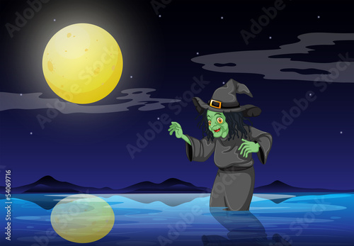 A witch at the beach