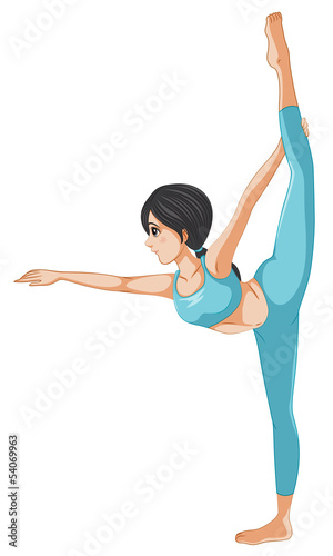 A girl stretching her body