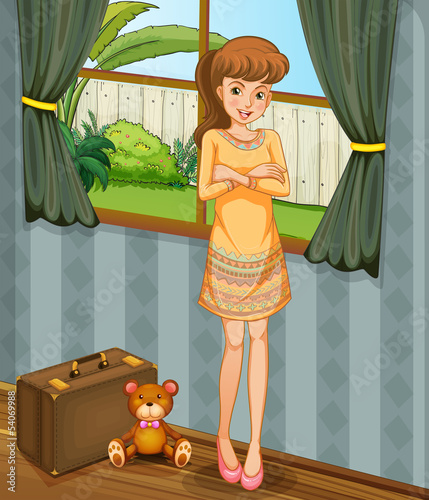 A young girl going on a journey