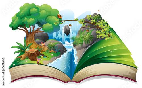 A storybook with an image of the gift of nature