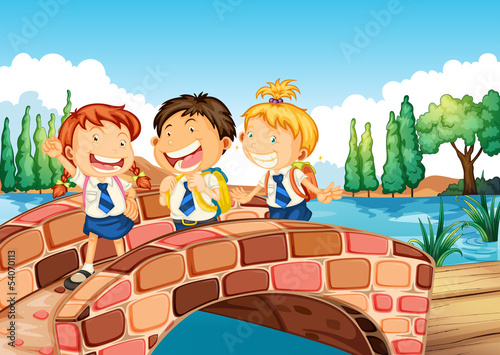Children going to school