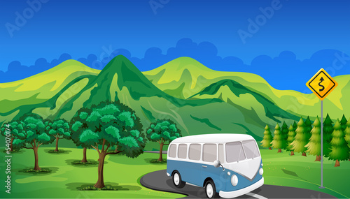 A bus travelling