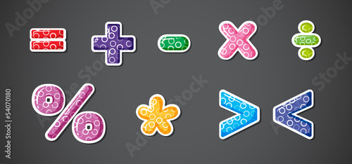 Different mathematical operation signs and symbols