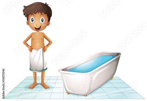A boy in the restroom