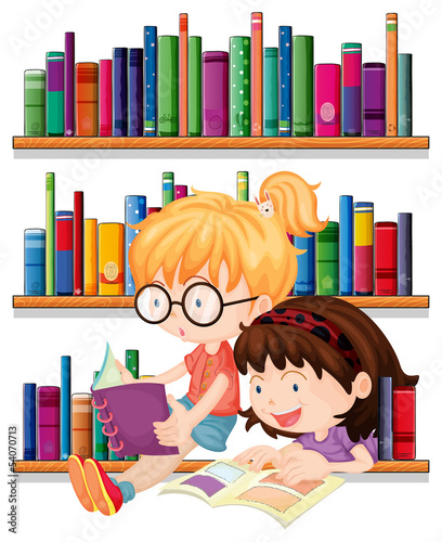 Two friends reading