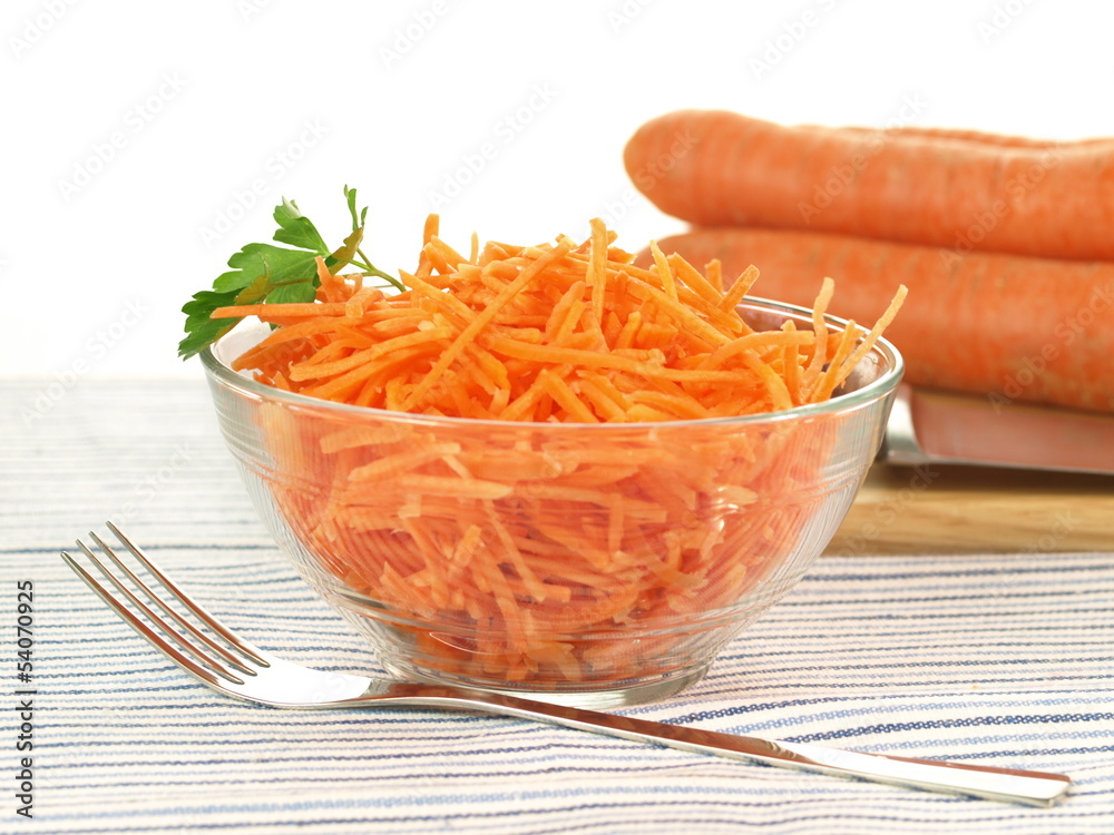 Salad with carrot, isolated