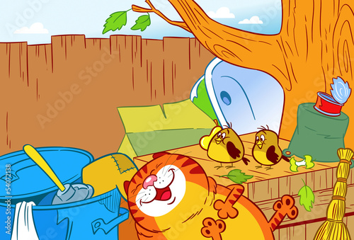 Cat in the garbage