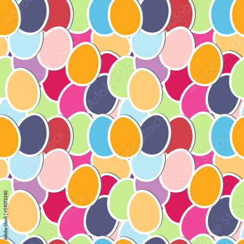 Seamless pattren with cute colorful paper eggs, vector.